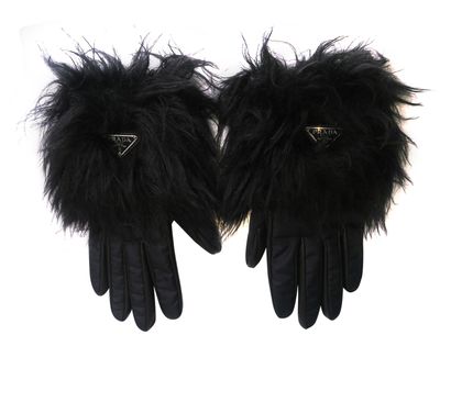 Prada Faux Fur Gloves, front view